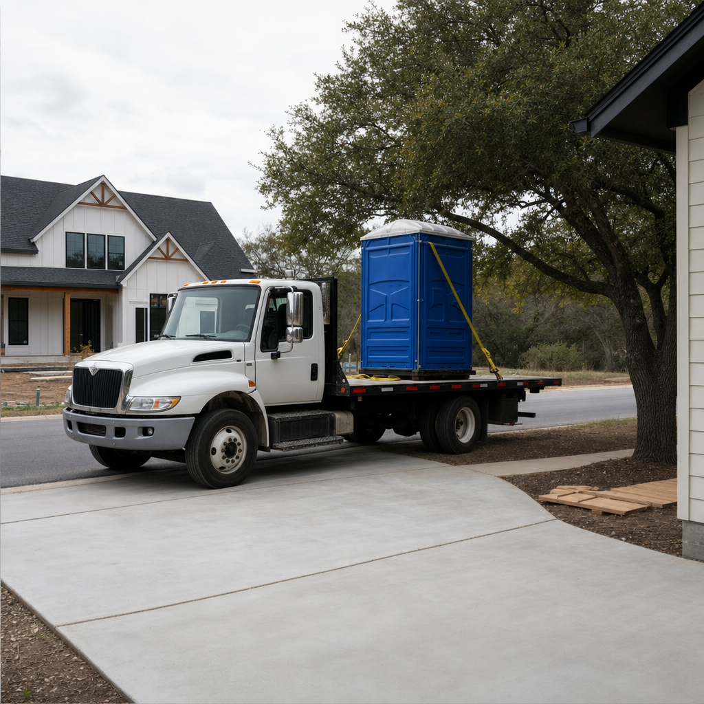 service truck arriving at a residential delivery